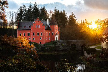 Fototapeta premium Cervena Lhota, red castle in Czech Republic