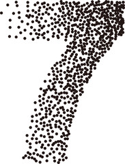 Black white stipple gradient dots number letter