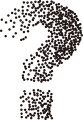 Black white stipple gradient dots notation question mark