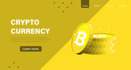 Crypto currency landing page or banner