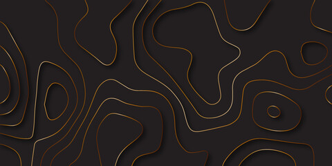 Abstract 3d black papercut realistic vector illustration background. Modern papercut decoration textured with golden halftone pattern. Luxury black papercut background textured.shining golden pattern.