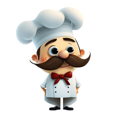 chef cuisinier, personnage façon cartoon, isolé sur fond transparent