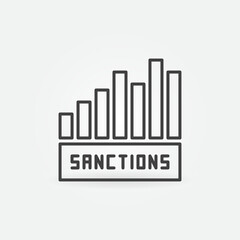 Financial and Commercial Sanctions vector concept outline icon