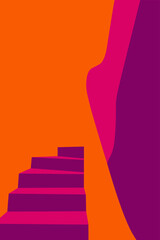 minimalist abstract stairs vector graphic 