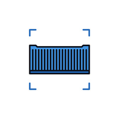 Freight Blue Container vector Transportation concept creative icon