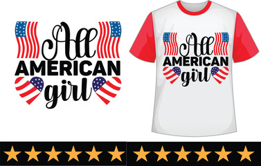 All American girl svg t shirt design - obrazy, fototapety, plakaty