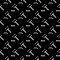Gavel or Hammer vector Sanctions concept seamless pattern
