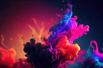 Abstract colorful fluid background, Fluid painting abstract texture. AI generated	
