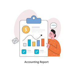 Accounting report Flat Style Design Vector illustration. Stock illustration