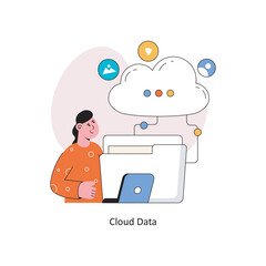 Cloud Data Flat Style Design Vector illustration. Stock illustration