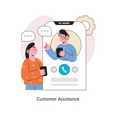 Customer Assistance Flat Style Design Vector illustration. Stock illustration