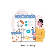 Event Planning  Flat Style Design Vector illustration. Stock illustration