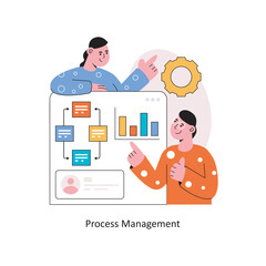 Process Management Flat Style Design Vector illustration. Stock illustration