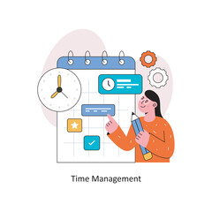 Time Management Flat Style Design Vector illustration. Stock illustration