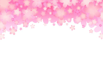 満開の桜をイメージした背景が透明のイラスト。