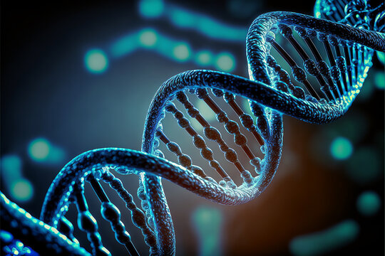 DNA humano com fundo cientifico azul 