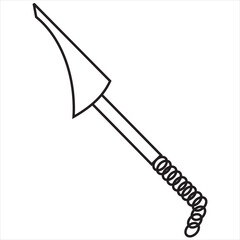 Vector image of kurasigama sword, Black and white color, with transparent background

