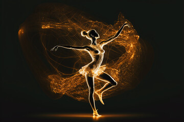 bailarina em movimento energia sentimento e dança  - obrazy, fototapety, plakaty