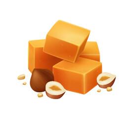Nuts Caramel Cubes Composition