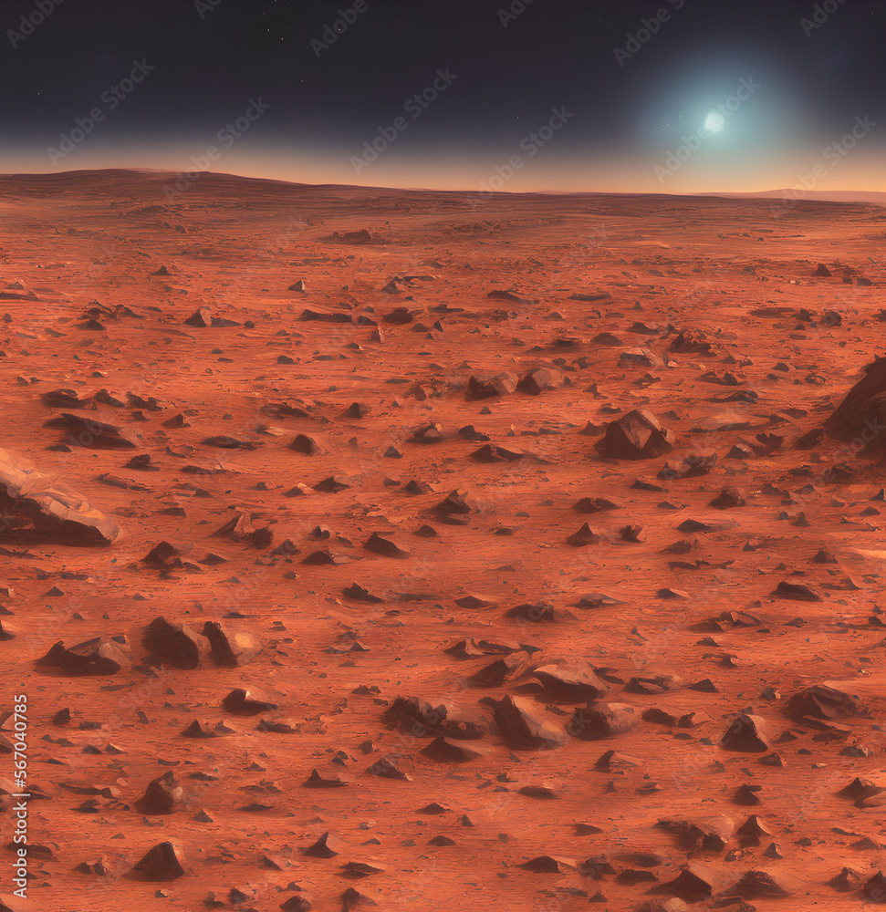 Wall mural surface of planet mars. generative artificial intelligence.