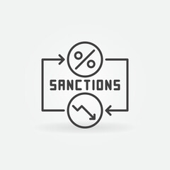 Sanctions vector Economic Crisis concept icon or sign