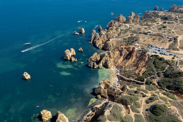 Praia do Camilo Famous Beach Algrave Portugal Lagos 