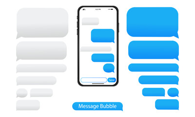 Obraz premium mockup Smartphone chatting Smartphone with blue and gray message bubbles eps10