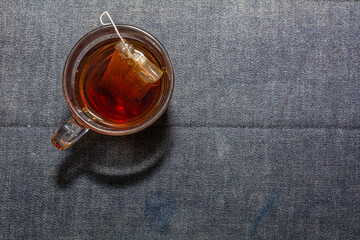 hot tea drink from ready-to-drink tea sachets lying on the floor.