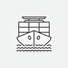 Ship with Containers vector International Cargo concept outline icon