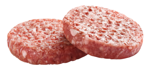 Raw minced beef meat for burgers cut out