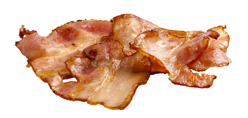 Fried bacon cut out