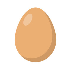 Glossy brown egg icon. Vector.