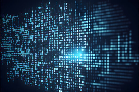 Code Hacker,  blue binary code background, Illustration generativ ai 
