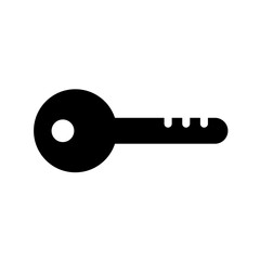 Key silhouette icon. Entrance key. Lock. Vector.