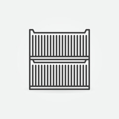 Two Shipping Containers vector Intermodal Cargo concept outline icon