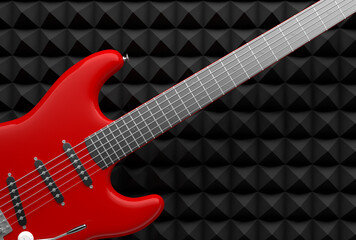 electric guitar as music equipment - 3D Illustration