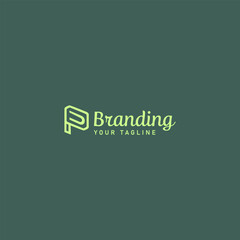 Letter p Logo Design Template 