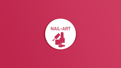 Word Nail-art on cutout paper on Magenta background Horizontal banner Beauty concept