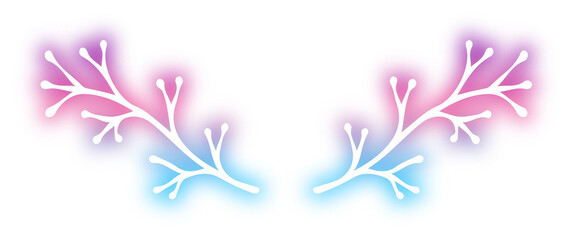 Set of wreath design neon