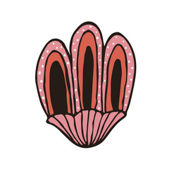 Vintage pink flower isolated on white background. Vector illustration