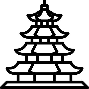 recommend clip art: pagoda outline icon