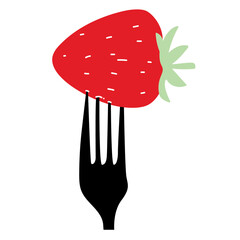 strawberry on a fork