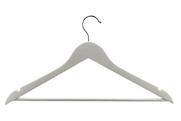 wooden and plastic hangers with a hook for clothes, isolate for clipping on a white background