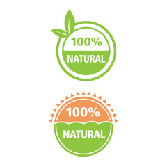 Natural logo, label, sticker, design.