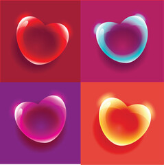 Set of multicolored hearts (3d gradient)
Happy Valentine's Day, 14 Valentine, day of lovers