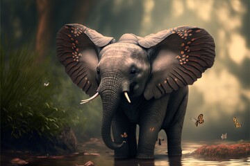 Fototapeta na wymiar Generative AI Animal elephant