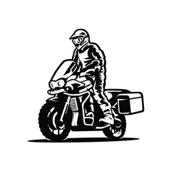 Fototapeta na wymiar Adventure sport motorcycle silhouette vector art isolated