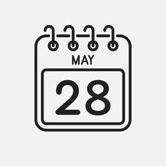 Icon page calendar day - 28 May