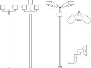 Vector sketch illustration of city lights design for garden