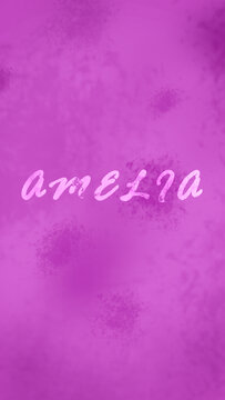 Pink Phone Wallpaper With Name Amelia In Stencil Art	